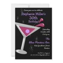 Birthday Martini Cocktail Invitation