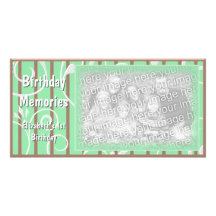 Birthday Memories Custom Photo Card Green Brown