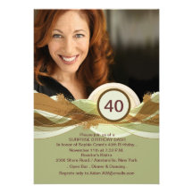 Birthday Milestone Green Photo Invitation