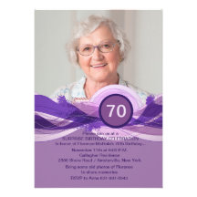Birthday Milestone Plum Photo Invitation