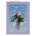 Birthday, Niece, Flowers and Birds Greeting Card