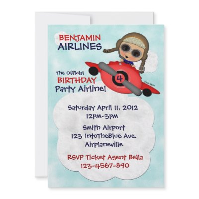 Birthday Party Airlines Invitation by kidsinvitations