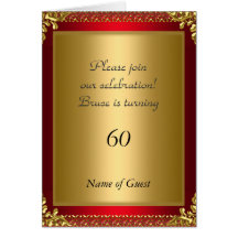 Birthday Party Announcement Royal Red Card