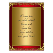 Birthday Party Announcement Royal Red Cards