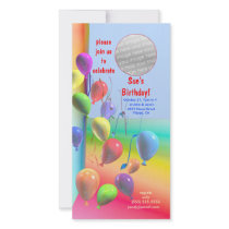 Birthday Party Balloon Wall Invitation