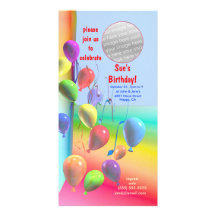 Birthday Party Balloon Wall Invitation Photo Card Template