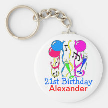 Birthday Party-Balloons 21st Personalize It! Key Chains