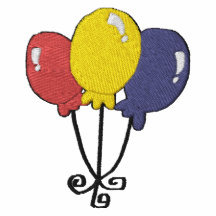 Birthday Party Balloons Embroidery Pattern Polo Shirt
