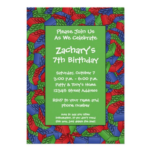 Birthday Party - Boy Construction Custom Invitations