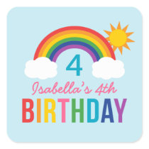 Birthday Party Favour Stickers | Rainbow Colours