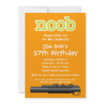 Birthday Party - Funny Noob Gamer Personalized Invites