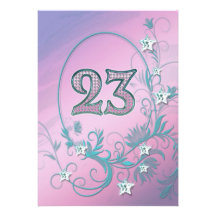 Birthday party invitation 23 years old