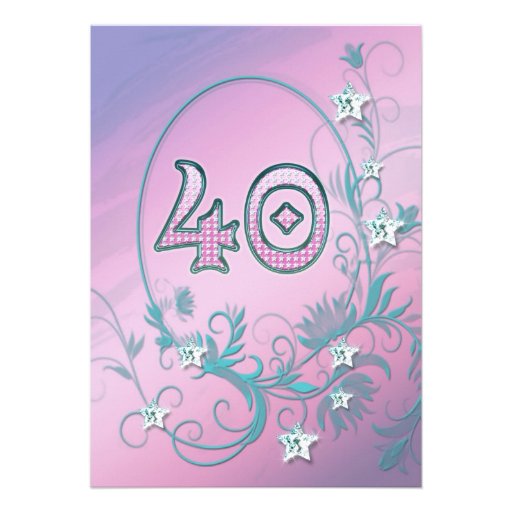 Birthday party invitation 40 years old