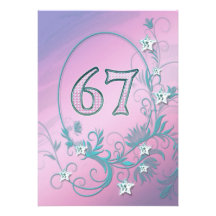 Birthday party invitation 67 years old