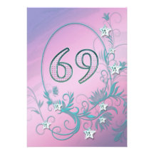 Birthday party invitation 69 years old