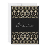 Birthday Party Invitation Black Any Age