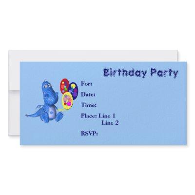 Birthday Party Invitation Cute Dragon Balloons by SmilinEyesTreasures
