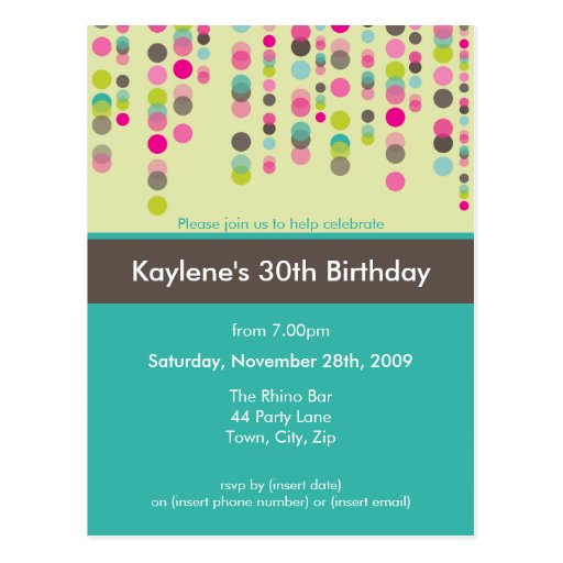 BIRTHDAY PARTY INVITATION :: discotek 1 Post Cards