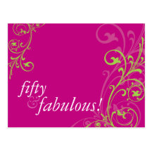 BIRTHDAY PARTY INVITATION :: fabulous 1 Post Card