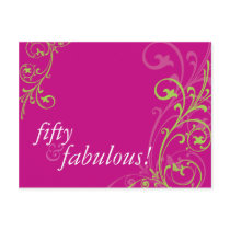 BIRTHDAY PARTY INVITATION :: fabulous 1 Post Card