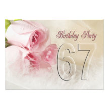 Birthday party invitation for 67 years