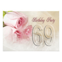 Birthday party invitation for 69 years
