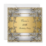 Birthday Party Invitation Gold and Silver