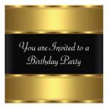 Birthday Party Invitation Gold Black