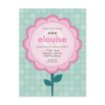 BIRTHDAY PARTY INVITATION :: numbered daisy 3 Postcards