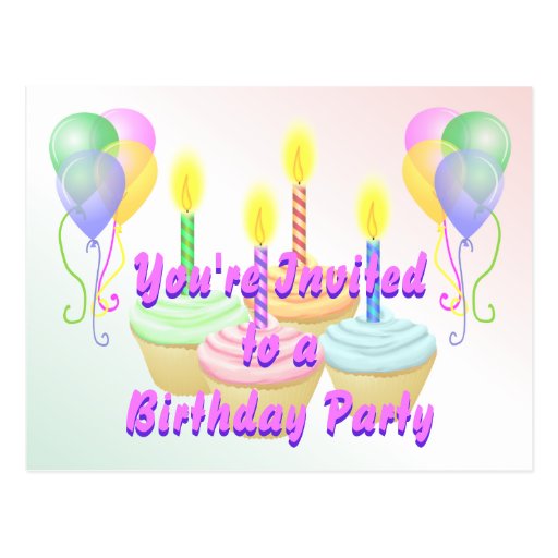 Birthday Party Invitation Postcard