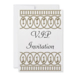 Birthday Party Invitation White Gold VIP