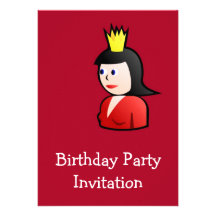 Birthday party invitation with queen for mom