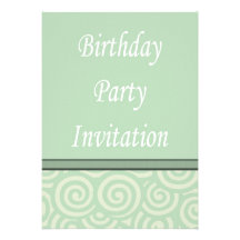 Birthday Party Invitation with scrolls