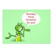 Birthday party invitation with talking cricket