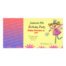 Birthday party invitations (flower fairy) customized photo card