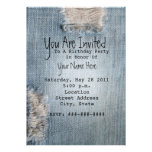 Birthday Party Invite - Ripped Blue Jeans