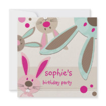 BIRTHDAY PARTY INVITES :: bunny's peeking 3SQ