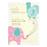 BIRTHDAY PARTY INVITES :: elephant + balloons 7P