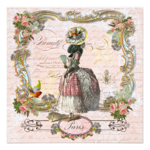 Birthday Party Marie Antoinette Poodle Personalized Invite
