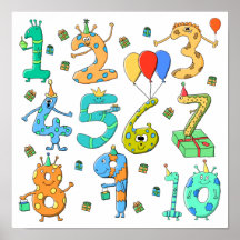Birthday Party Numbers Print