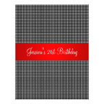 Birthday Party Red Black & White Small Dots Invites