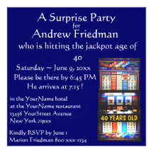 Birthday Party Slot Machine Jackpot Custom Announcement