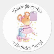Birthday party stickers for girl