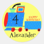 Birthday Party Train-Age Round Stickers