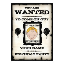 Birthday Party Wanted Invitations invitations