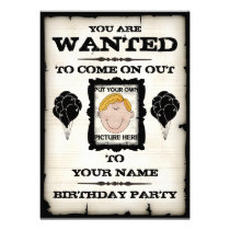 Birthday Party Wanted Invitations invitations