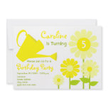 Birthday Party - Yellow Flowers & Watering Can Invite