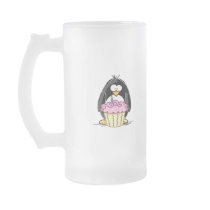 Birthday Penguin with Cupcake Mugs
