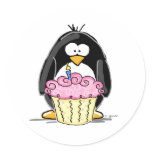 Birthday Penguin with Cupcake stickers