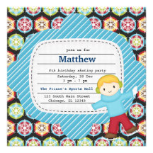 Birthday Skating (Boy) Personalized Invites